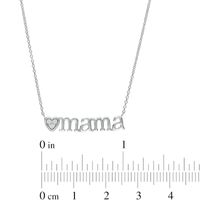 Diamond Accent Heart "mama" Necklace in Sterling Silver - 17"|Peoples Jewellers