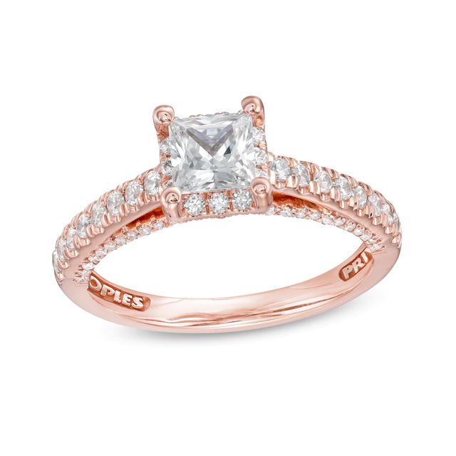 Peoples Private Collection 1.50 CT. T.W. Certified Princess-Cut Diamond Engagement Ring in 14K Rose Gold (F/I1)|Peoples Jewellers