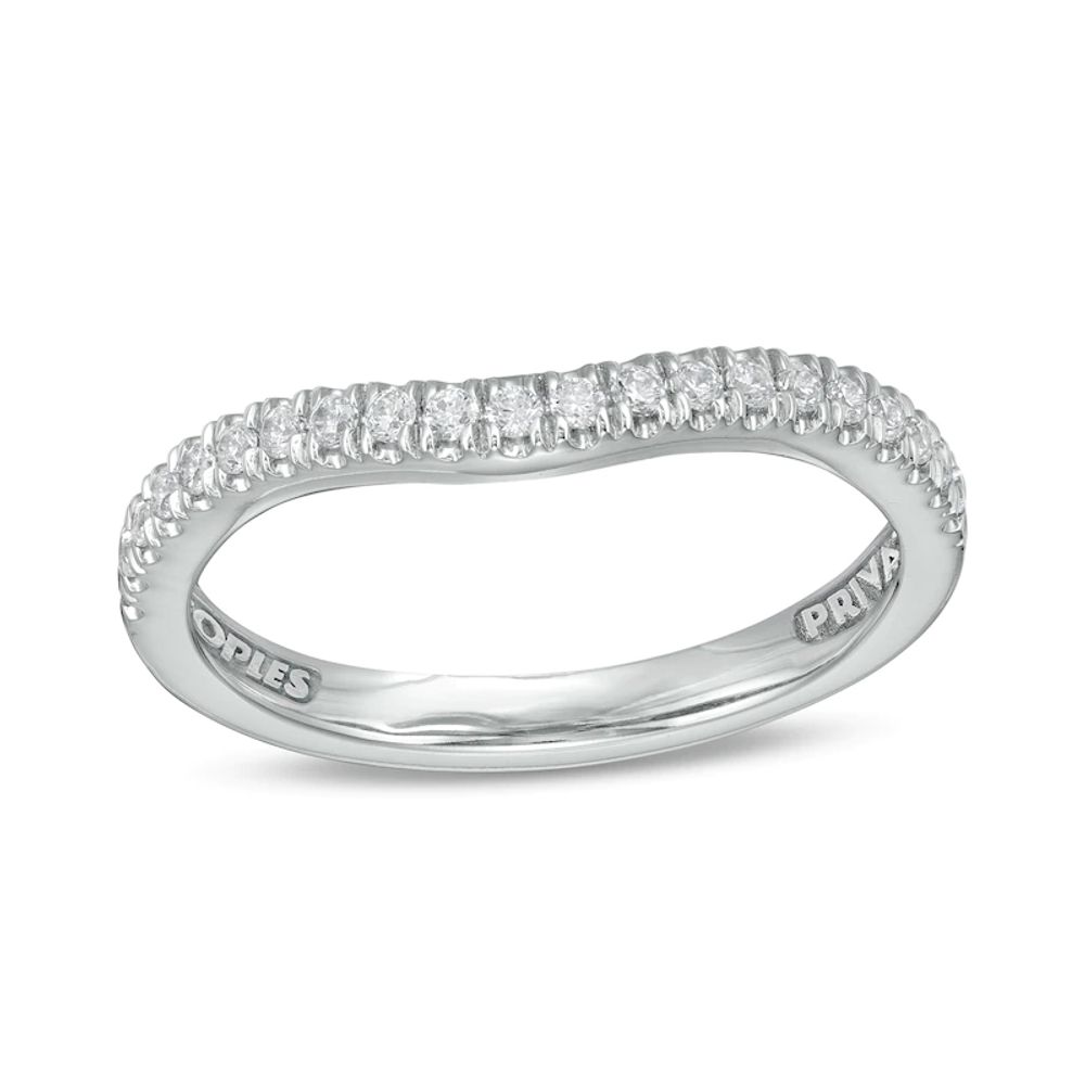 Peoples Private Collection 0.20 CT. T.W. Certified Diamond Contour Anniversary Band in 14K White Gold (F/I1)|Peoples Jewellers