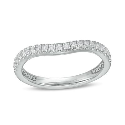 Peoples Private Collection 0.20 CT. T.W. Certified Diamond Contour Anniversary Band in 14K White Gold (F/I1)|Peoples Jewellers