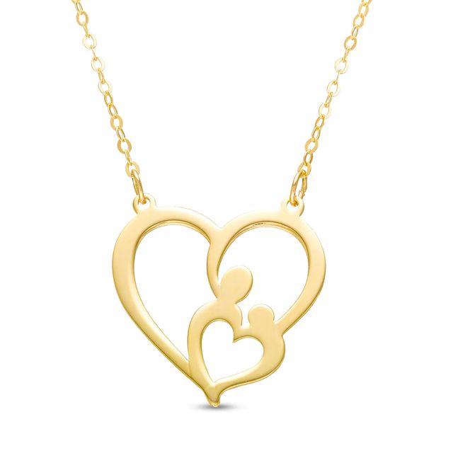 10k Gold Double Heart Necklace