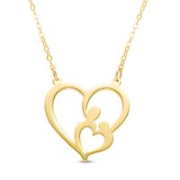 Motherly Love Double Heart Necklace in 10K Gold|Peoples Jewellers