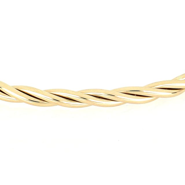 Italian Gold 4.4mm Twisted Tube Bangle in 14K Gold|Peoples Jewellers
