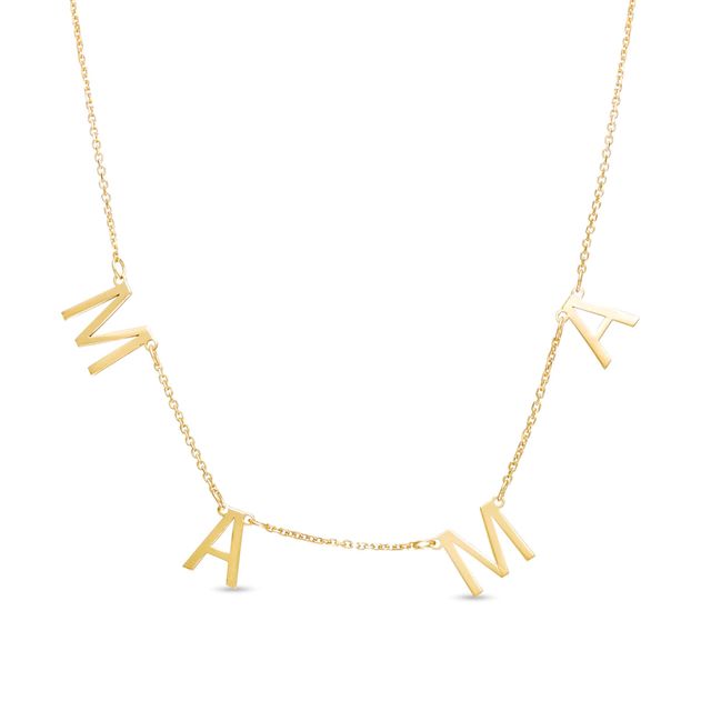 "MAMA" Station Necklace in 10K Gold|Peoples Jewellers