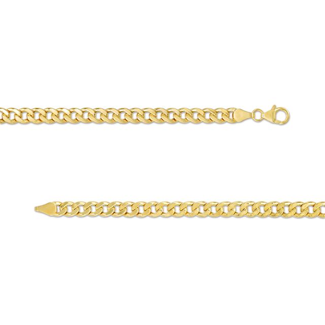 Men's 5.6mm Diamond-Cut Cuban Curb Chain Necklace in Hollow 14K Gold - 22"|Peoples Jewellers