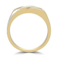 Men's 0.50 CT. T.W. Diamond Triple Row Slant Grooved Shank Ring in 10K Two-Tone Gold|Peoples Jewellers