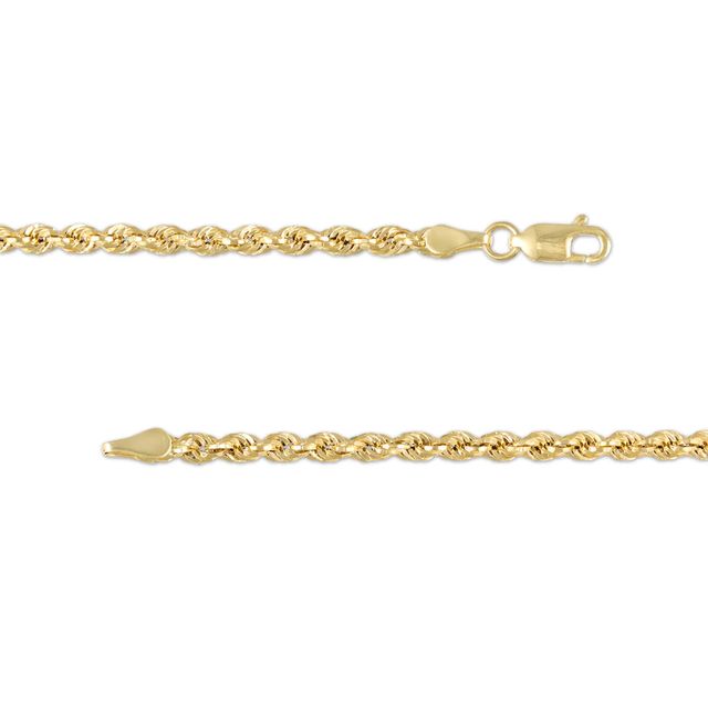 2.65mm Alternating Evergreen Rope Chain Necklace in Hollow 10K Tri-Tone Gold - 20"|Peoples Jewellers