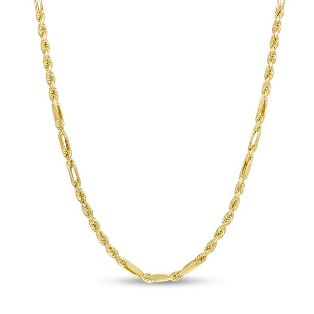 3.0mm Diamond-Cut Milano Rope Chain Necklace in Hollow 10K Gold - 20"|Peoples Jewellers