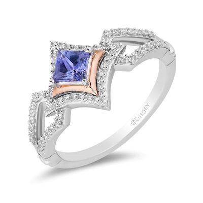 Enchanted Disney Ultimate Princess Celebration Tanzanite and 0.18 CT. T.W. Diamond Ring in Sterling Silver|Peoples Jewellers