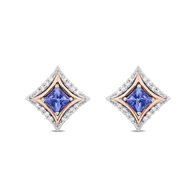 Enchanted Disney Ultimate Princess Celebration Tanzanite and 0.085 CT. T.W. Diamond Stud Earrings in Sterling Silver|Peoples Jewellers