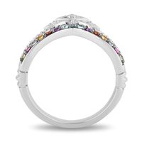 Enchanted Disney Ultimate Princess Celebration Multi-Gemstone and 0.115 CT. T.W. Diamond Tiara Ring in Sterling Silver|Peoples Jewellers