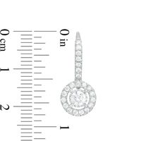1.00 CT. T.W. Certified Diamond Frame Drop Earrings in 14K White Gold (I/I1)|Peoples Jewellers