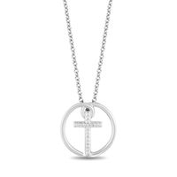 Hallmark Diamonds Faith 0.04 CT. T.W. Diamond Cross in Circle Pendant in Sterling Silver|Peoples Jewellers