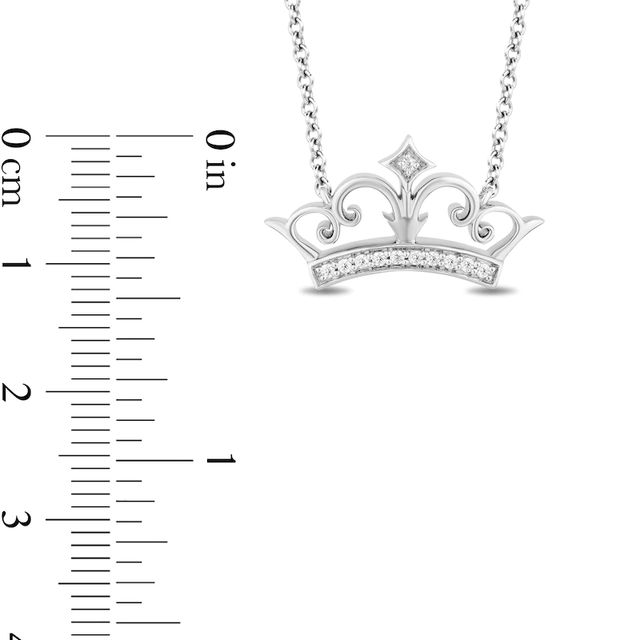 Enchanted Disney Ultimate Princess Celebration 0.085 CT. T.W. Diamond Tiara Necklace in Sterling Silver - 19"|Peoples Jewellers