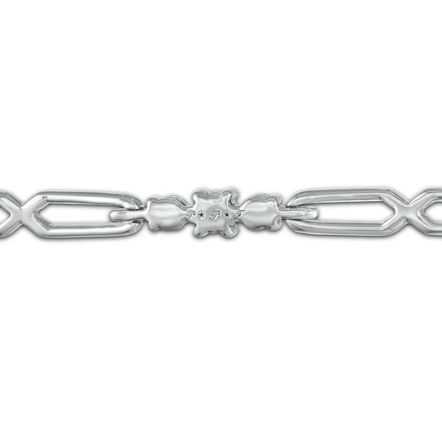 1.23 CT. T.W. Diamond Past Present Future® Station "X" Link Bracelet in 10K White Gold