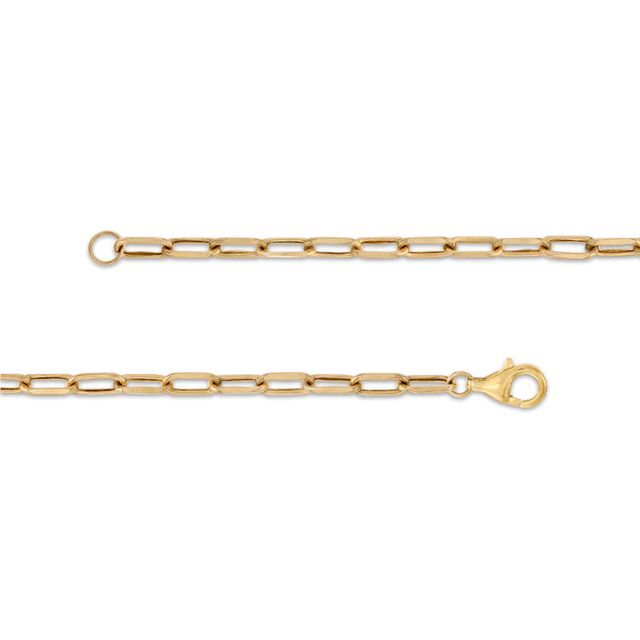 Emerald-Cut Garnet Solitaire and Paper Clip Chain "Y" Necklace in 10K Gold|Peoples Jewellers