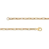 Emerald-Cut Peridot Solitaire and Paper Clip Chain Bracelet in 10K Gold - 7.25"|Peoples Jewellers