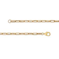 Emerald-Cut Citrine Solitaire and Paper Clip Chain Bracelet in 10K Gold - 7.25"|Peoples Jewellers