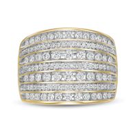 1.00 CT. T.W. Diamond Multi-Row Anniversary Ring in 10K Gold|Peoples Jewellers