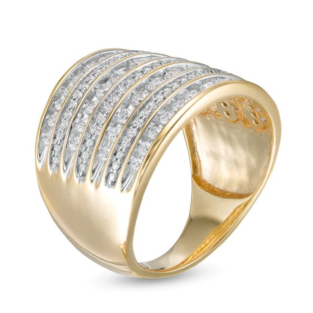 1.00 CT. T.W. Diamond Multi-Row Anniversary Ring in 10K Gold|Peoples Jewellers