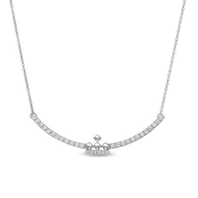 Peoples Private Collection 0.25 CT. T.W. Diamond Curved Bar Necklace in 10K White Gold|Peoples Jewellers