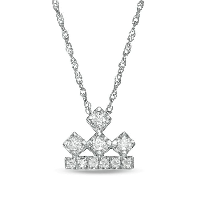 Peoples Private Collection 0.15 CT. T.W. Diamond Crown Pendant in 10K Gold