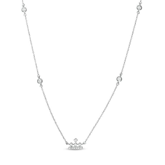 Peoples Private Collection 0.25 CT. T.W. Diamond Station Necklace in 10K White Gold|Peoples Jewellers