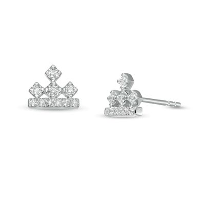 Peoples Private Collection 0.12 CT. T.W. Diamond Crown Stud Earrings in 10K Gold|Peoples Jewellers