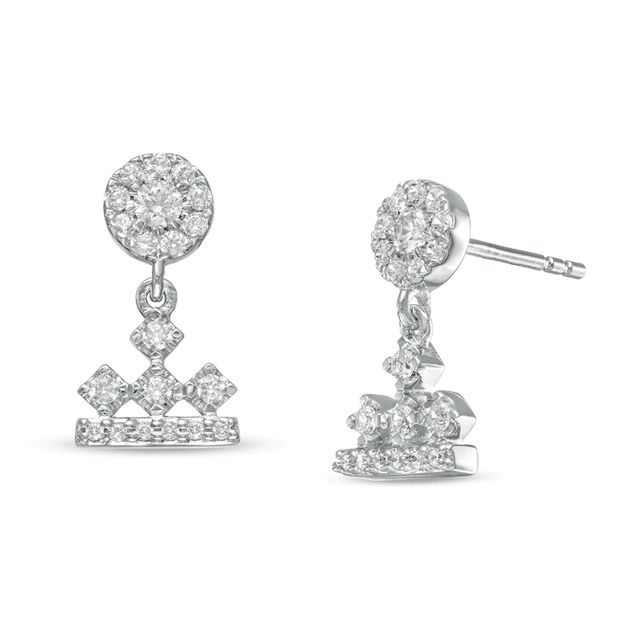 Peoples Private Collection 0.33 CT. T.W. Diamond Drop Earrings in 10K White Gold