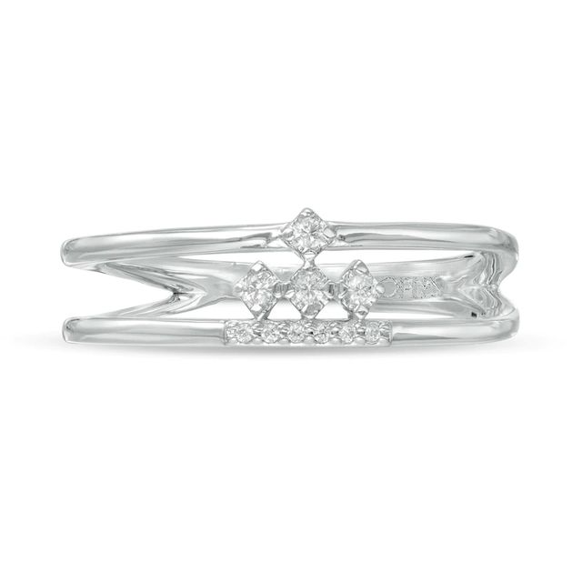 Peoples Private Collection 0.06 CT. T.W. Diamond Split Shank ring in 10K White Gold