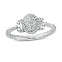 Peoples Private Collection 0.20 CT. T.W. Composite Diamond Oval-Shaped Frame Ring in 10K White Gold|Peoples Jewellers