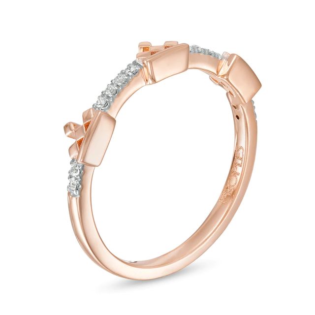 Peoples Private Collection 0.07 CT. T.W. Diamond Crown Ring in 10K Rose Gold