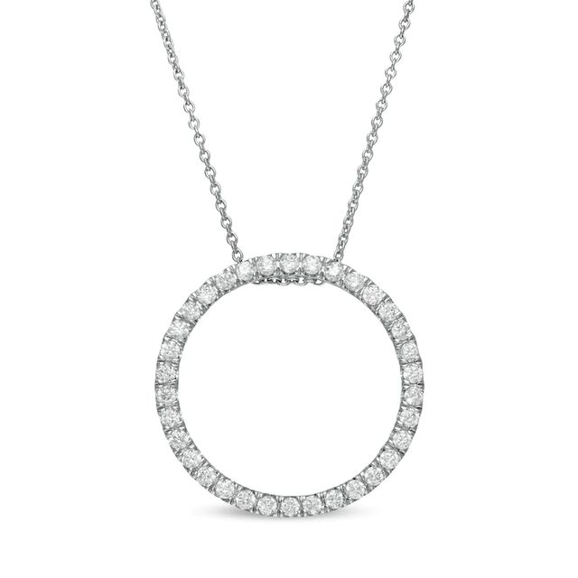 0.50 CT. T.W. Certified Lab-Created Diamond Circle Pendant in 14K White Gold (F/SI2)
