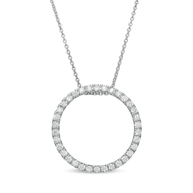 0.50 CT. T.W. Certified Lab-Created Diamond Circle Pendant in 14K White Gold (F/SI2)|Peoples Jewellers