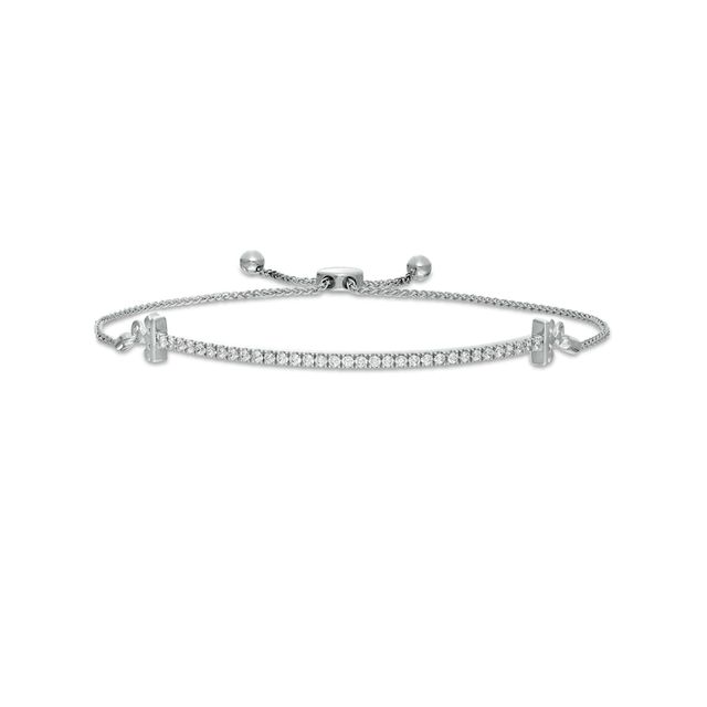 Peoples Private Collection 0.50 CT. T.W. Diamond Crown Collar Bolo Bracelet in 10K White Gold - 9.5"