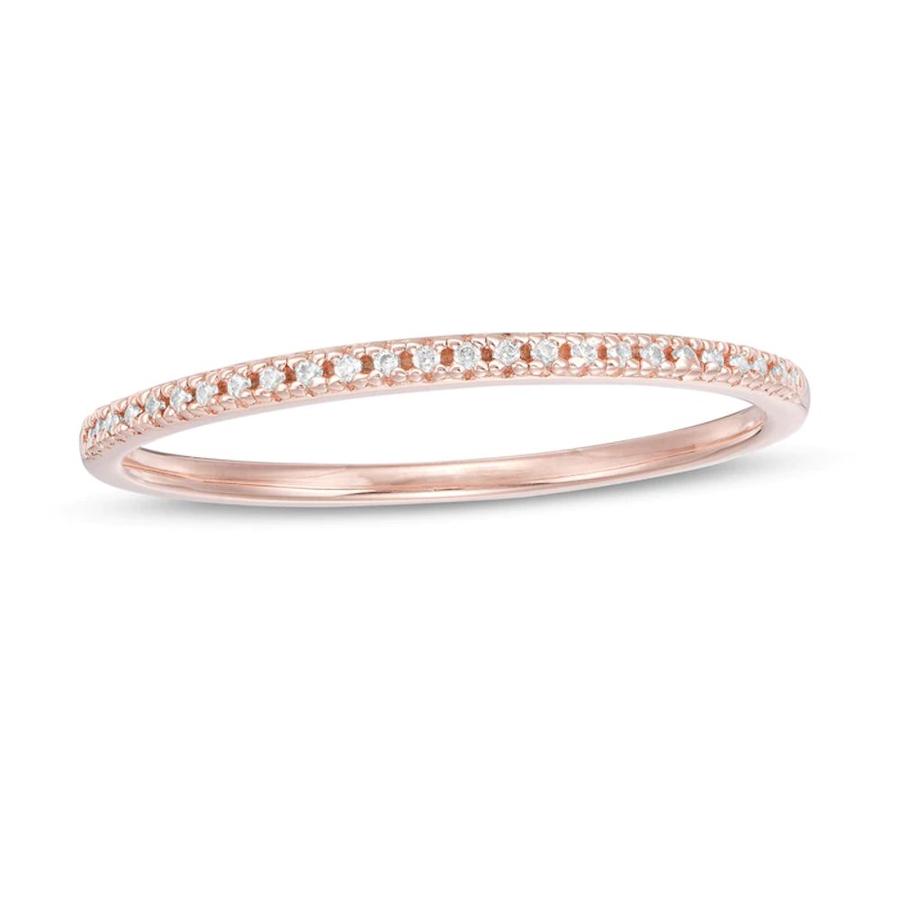 0.05 CT. T.W. Diamond Stackable Anniversary Band in 10K Rose Gold|Peoples Jewellers