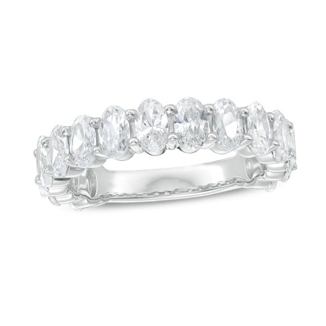 3.00 CT. T.W. Certified Oval Lab-Created Diamond Anniversary Band in 14K White Gold (F/SI2)