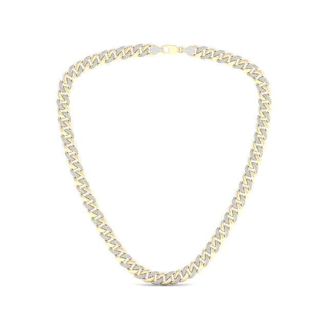 Men's 2.00 CT. T.W. Diamond Cuban Curb Chain Necklace in 10K Gold - 22"|Peoples Jewellers