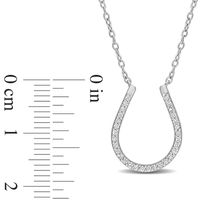 0.15 CT. T.W. Diamond Horseshoe Necklace in Sterling Silver|Peoples Jewellers