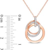 0.21 CT. T.W. Diamond Interlocking Circles Trio Pendant in Sterling Silver with Rose Rhodium Plate|Peoples Jewellers