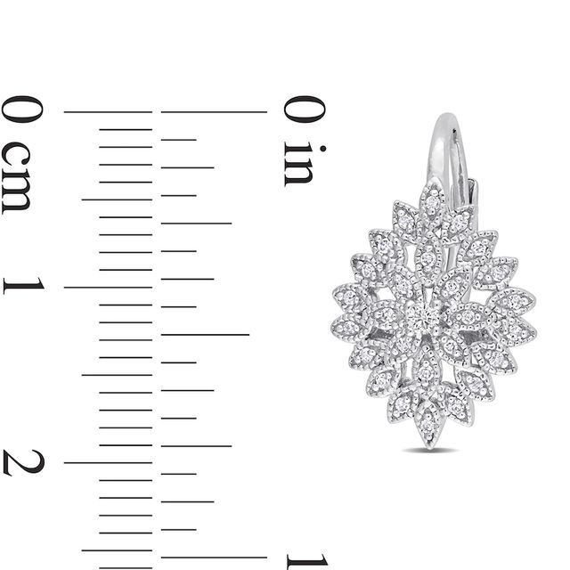 0.19 CT. T.W. Composite Diamond Vintage-Style Flower Earrings in Sterling Silver|Peoples Jewellers