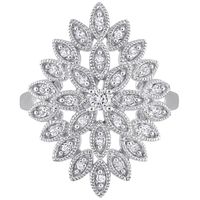 0.33 CT. T.W. Composite Diamond Vintage-Style Flower Ring in Sterling Silver|Peoples Jewellers