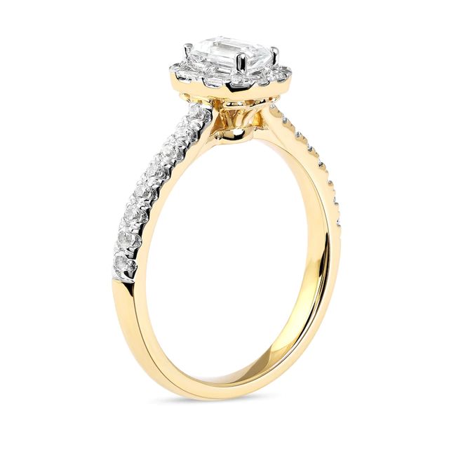 0.75 CT. T.W. Emerald-Cut Diamond Frame Engagement Ring in 10K Gold (I/I1)|Peoples Jewellers