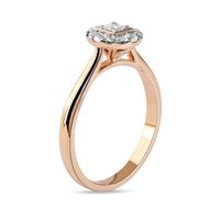 0.33 CT. T.W. Princess-Cut Diamond Round Frame Engagement Ring in 10K Rose Gold (I/I3)|Peoples Jewellers