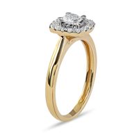 0.50 CT. T.W. Diamond Cushion Frame Engagement Ring in 10K Gold (J/I3)|Peoples Jewellers