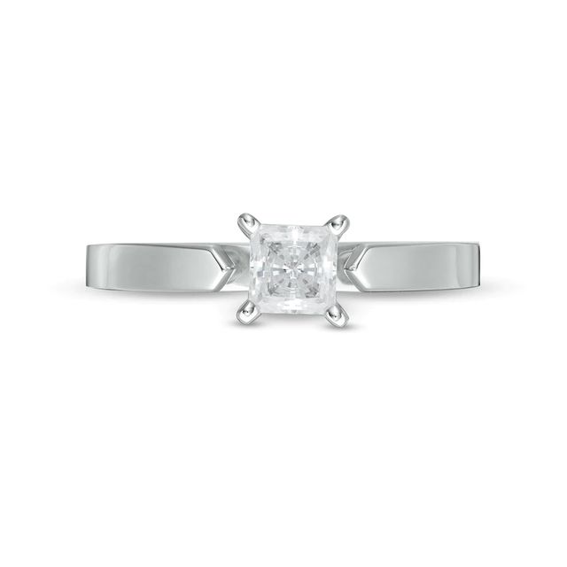 0.50 CT. Certified Princess-Cut Diamond Solitaire Engagement Ring in 14K White Gold (J/I2)|Peoples Jewellers