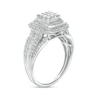 0.50 CT. T.W. Princess-Cut Multi-Diamond Vintage-Style Engagement Ring in 10K White Gold|Peoples Jewellers