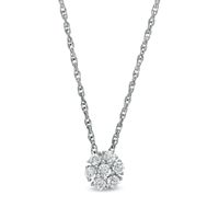 0.20 CT. T.W. Composite Diamond Flower Pendant in 10K Gold|Peoples Jewellers