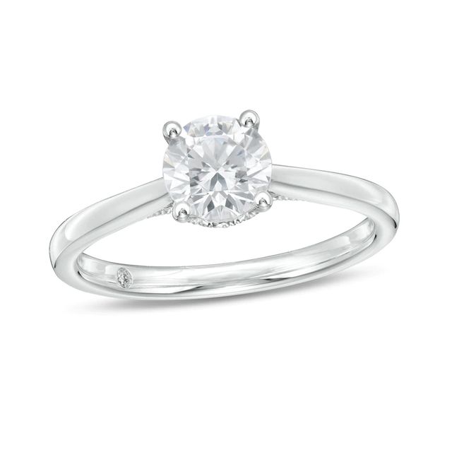 Emmy London CT. T.W. Certified Diamond Solitaire Engagement Ring in 18K White Gold (F/VS2)|Peoples Jewellers