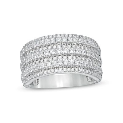 1.00 CT. T.W. Diamond Multi-Row Colosseum Anniversary Ring in 10K White Gold|Peoples Jewellers
